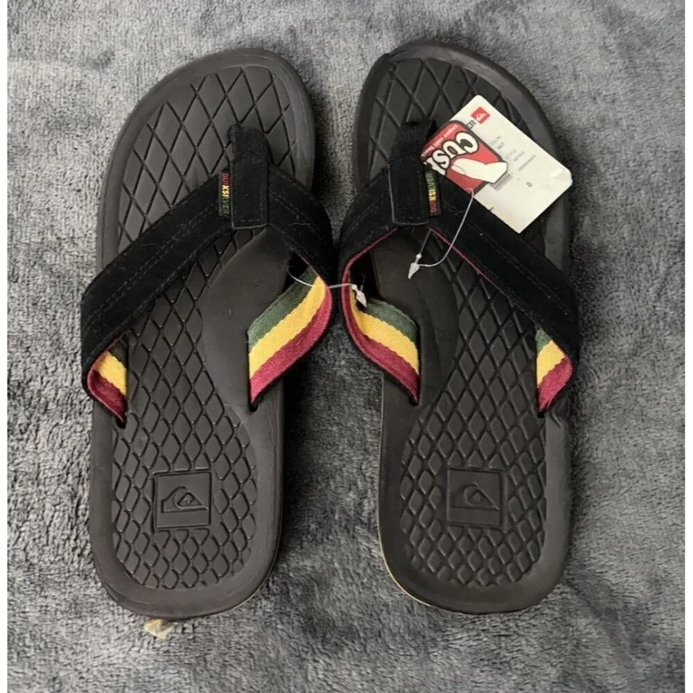 Quiksilver Men’s Bali Thong Sandal Black Size 8 New